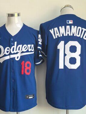 LA Dodgers Yoshinobu Yamamoto #18 Nike Jersey - Royal Blue